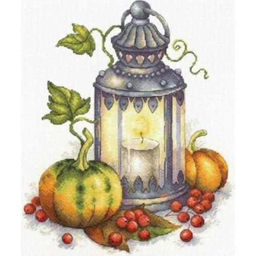 Autumn lantern patterns Counted Cross Stitch 11CT 14CT 18CT DIY Chinese Cross Stitch Kits Embroidery Needlework Sets