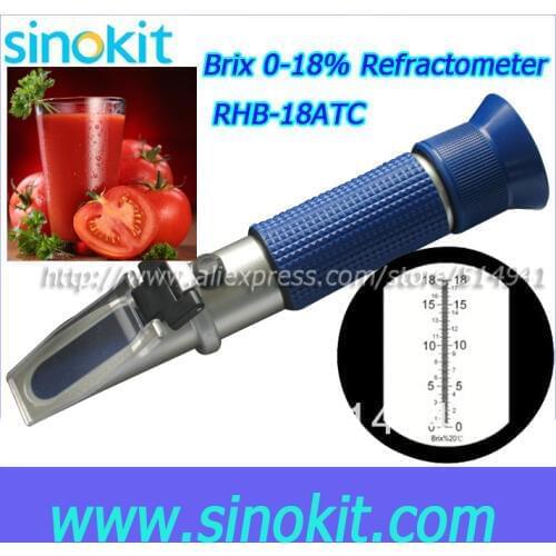 Wholesales Fruit and Sugar 0-18% Brix Refractometer RHB-18ATC Blue grip