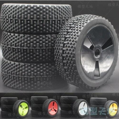 RC 1/8 Off-Road Car Buggy Rubber Truck Tires 112MM Rubber Tyre Plastic Wheel Rim Hex Adapter 17MM for 811 8sc 94063 83-801