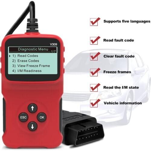 Read Code Card V309 Reads Car Fault Code Erase Fault Code Checks Vehicle Information Cable Power Supply DTC Fault Code Query
