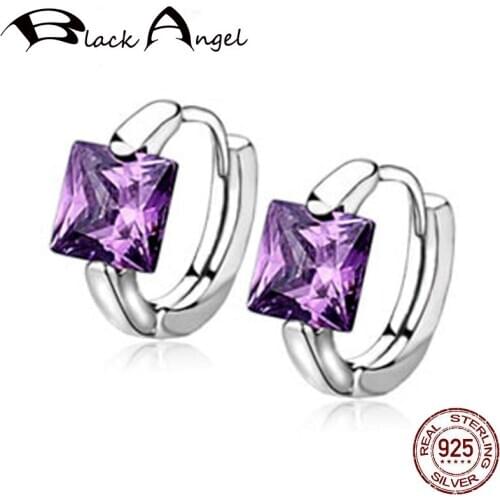 925 Sterling Silver Amethyst Clip Earrings for Women Fine Jewelry Wedding Engagement Valentines Gift Purple Gemstone Earrings