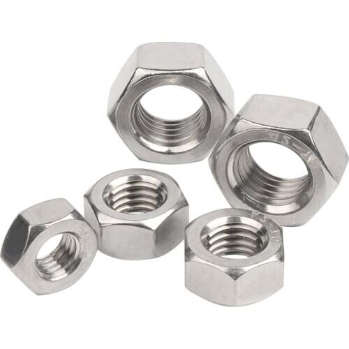 Wkooa Fine Pitch Stainless Steel Nuts Hex M5 M6 M8 M10 M12 M14 M16 M18 M20