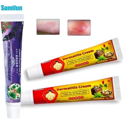 Sumifun 2types Herbal Dermatitis Cream Pruritus Psoriasis Ointment Natural Antimicrobial Anti-itch Patch Skin Problems Treatment