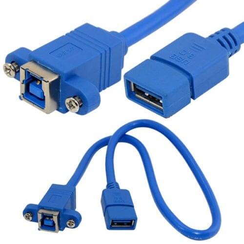 USB 3.0 cable USB 3.0 B female with ear lock screw panel cable female head lock screw cable 0.3m