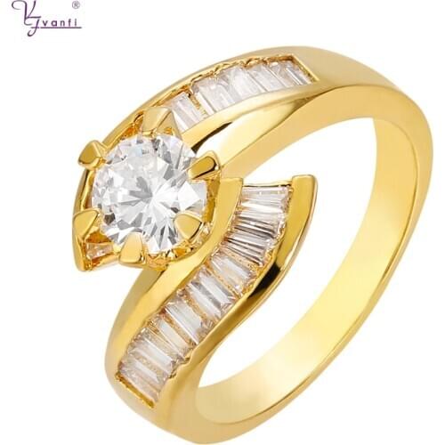 Rose Gold/silver Plated Clear Square Zircon stone Women Fashion rings Wedding Jewelry promise Ring