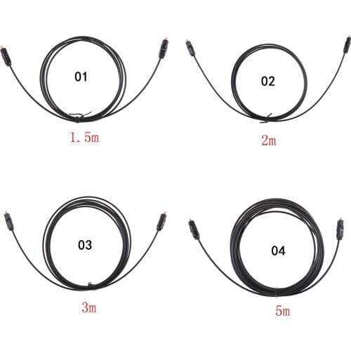 1.5m 2m 3m 5m Digital Audio Optical Fiber Cable Toslink SPDIF Cord PVC For DVD VCR Player HI-FI Speaker