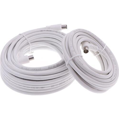 1Pc 5M/10M PAL Male to Male TV Lead Shielded Aerial Coaxial Cable