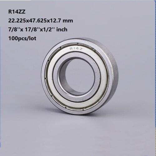 100pcs/lot R14ZZ R14 ZZ Z 7/8''x 17/8''x1/2'' inch sealed Deep Groove Ball bearing 22.225x47.625x12.7 mm