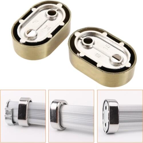 2 PCS Wardrobe Tube Support Bracket 15-16mm Dia Oval Rod Socket Closet Pole Sockets Flange Set w/Screws Rod End Support Bracket