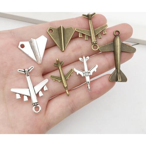 20Pcs Aircraft Charms Pendants DIY Jewelry Making Alloy Findings Accessory For Necklaces Earrings