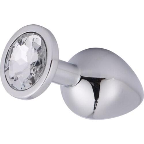 6 colors M Butt Plug Round Stainless Steel Crystal Butt Plug Removable Butt Plug Stimulator Anal Sex Toy Prostate Massager Dildo