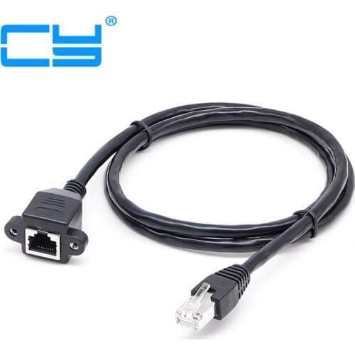 8P8C FTP STP UTP RJ45 Cable Male to Female Screw Panel Mount Ethernet LAN Network Extension Cable 30cm 60cm 100cm 150cm 300cm