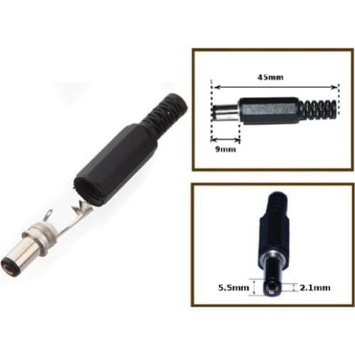 Adaptateur Jack Prise male stereo alimentation 2.1x 5,5mm DC Connecteur JACK Pour CCTV CAMERA