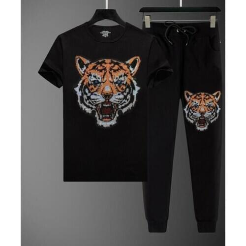 Designer Mens Tracksuit Rhinestones Suit Running Sportswear Diamond Top hot sale Sets 2021 new design