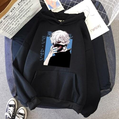 Harajuku Anime Tokyo Ghoul Kinki Ken Hoodies Women /men Skull Mask Boy Print Clothes Streetwear Men Hip Hop Warm Sweatshirt Tops