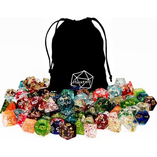 Haxtec One Pound o Dice Random Resin Dice D4 D6 D8 D10 D100 D12 D20 Polyhedral RPG Dice-Glamour