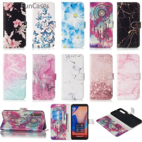 PU Leather Wallet Case Girly For coque Samsung A9 2018 Black Gold Cover sFor Samsung Galaxy capa A750 A310 A3 2017 A510 A5 A20E