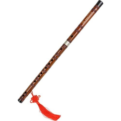 Key of F/D/E/G/C Flute Bitter Bamboo Dizi Traditional Chinese Handmade Woodwind Instrument with Storage Bag Chinese Knot