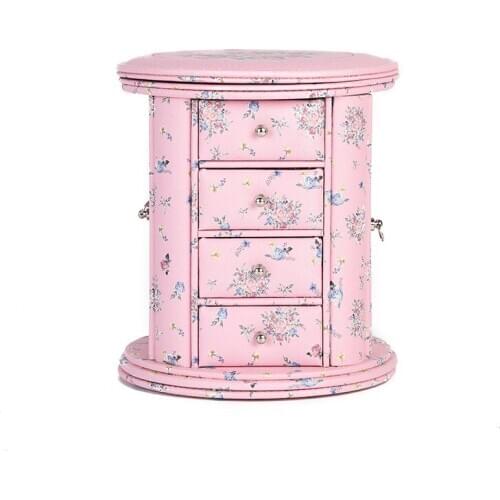 Creative home jewelry storage box hipster floral decoration box multi-layer drawer classification box with mirror surface