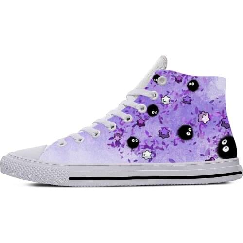 Anime Dustbunny Soot Sprites Totoro Spirited Away Casual Cloth Shoes High Top Lightweight Breathable 3D Print Men Women Sneakers