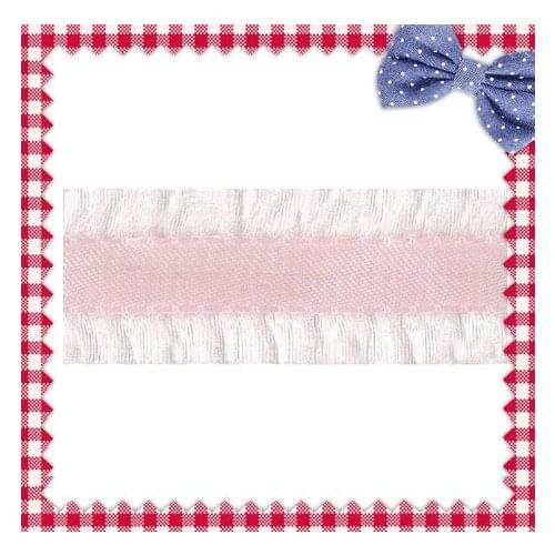 5/8" inch (16mm) Diy hair accessories edges crushed ruffle Pearl Pink ribbon