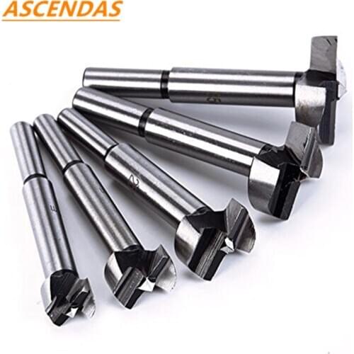 5Pcs 15-35mm Wood Hole Saw Cutter Forstner Auger Drill Bit Set Round Shank Forstner Drills Tips Woodworking Tools TP-0251
