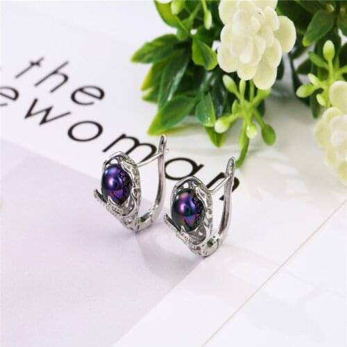 New Fashion Cute Colorful Pearl Stud Earrings Silver Plated Non Allergic Stud Earrings Womens Leisure Party Jewelry