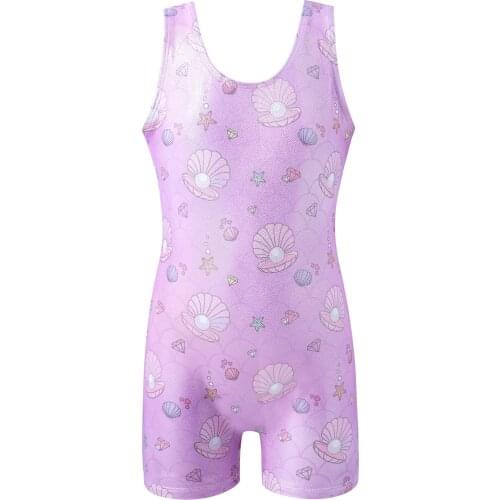 Oyolan Cute Summer Girls Gymnastic Leotards Sleevess Dancewear Child Ballet Dance Clothing Costumes Professional Leotards