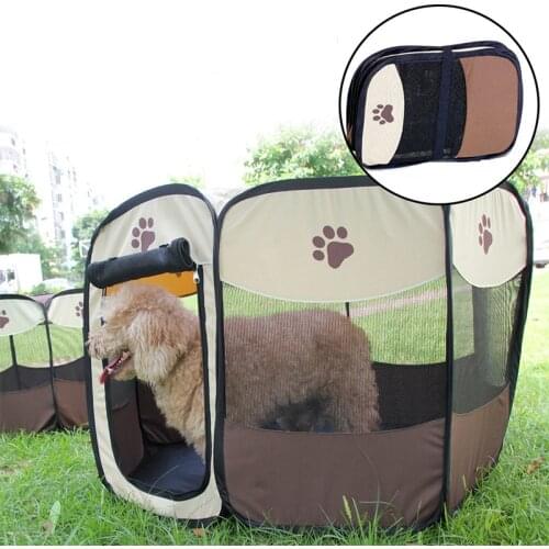 Outdoor Big Dogs Portable Folding Puppy Kennel Easy Operation Fence House Pet Tent Octagon Cage For Cat Tent Playpen Dog cage