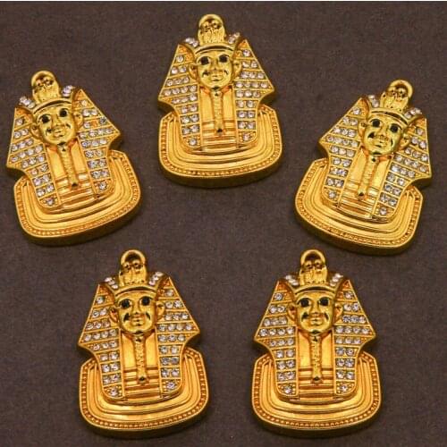 3pcs gold mens and womens charm rhinestones Egyptian pharaoh necklace pendant accessories jewelry gift pendant