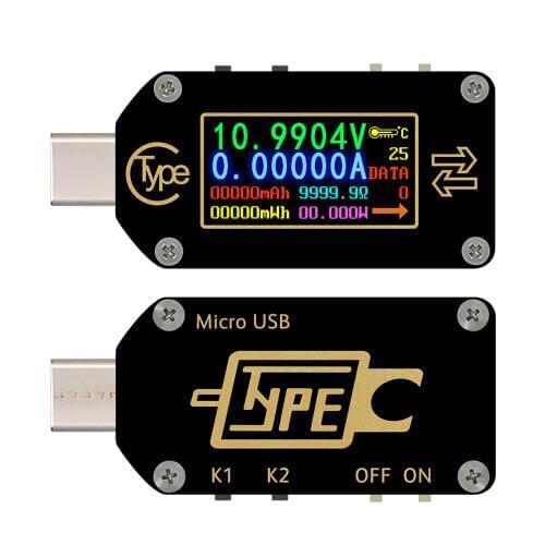 RD TC66/TC66C Type-C PD Trigger USB Voltmeter Ammeter Voltage 2 Way Current Meter Multimeter PD Charger Battery USB Tester