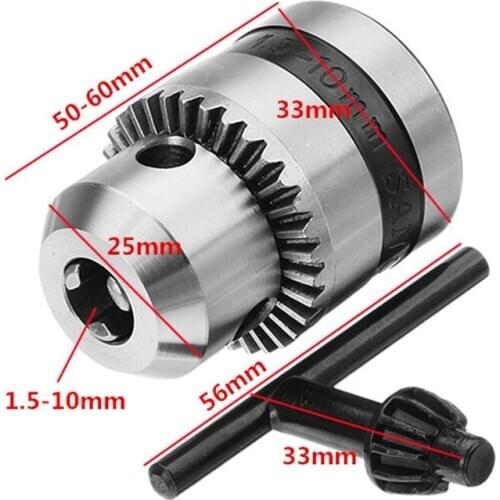 1.5-10mm B12 Thread Keyed Chuck Electric Drill Chuck Adapter For Milling Machine Lathe Drilling Machine Wood Working