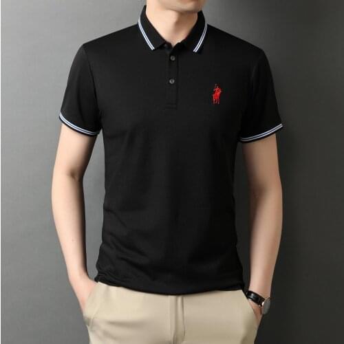 Top Grade New Brand Mens Polo Shirts Embroidery Logo Short Sleeve Turn Down Collar Business Casual Tops Fashions Men Clothing