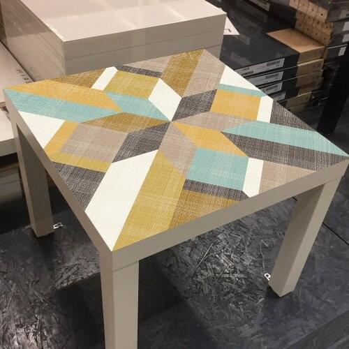 Geometric Retro Wood Grain PVC Table Stickers For Cafe Bar Self-adhesive DIY Desk Renovation Decal Waterproof Tablecloth Covers