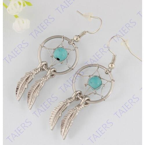Dream Catcher Stud earring Piercing Five color Earrings jewelry Beautiful Fashion Nickel-free fashion jewelry