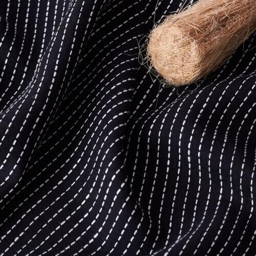 Linen yarn-dyed striped fabric Chinese style in spring and summer designer original fabrics for patchwork
