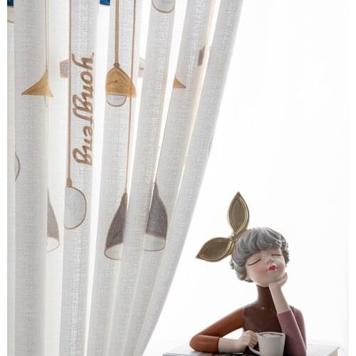 Modern White Translucent Opaque Curtains for Living Room Bedroom Embroidered White Tulle Balcony Curtain Home Decoration Custom