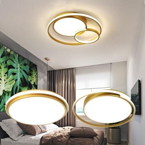 Modern LED Ceiling Light Lamp Living Room Lighting Fixture Bedroom Kitchen Surface Mount Ceiling Lights 40/50cm Gold Black 42W