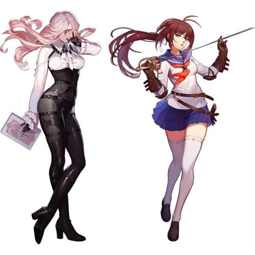Three Ratels CDM332 hot game Dark anime Fiora and Chiara wall stickers home decoration living room car hood sticker laptop decal