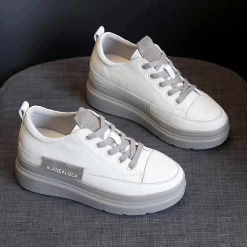 Outdoor Women Shoes PU Leather Women Platform Sneakers Ladies Running Shoes Breathable Sports Shoes Non-slip Women Jogging Shoes