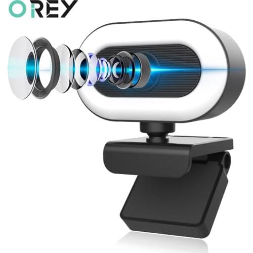 Webcam 2K Video Mini Web Camera Autofocus With Light Microphone USB Web Cam For Live Stream PC Computer Laptop YouTube WebCamera