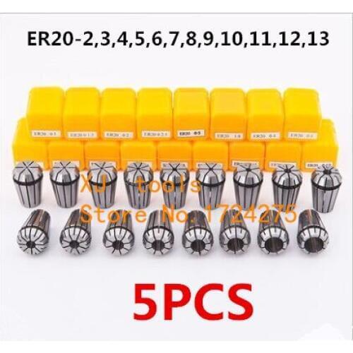Choose ER20 collets 5Pcs ER20 collets chuck 2mm 3mm 3.175mm 4mm 5mm 6mm 7mm 8mm 9mm 10mm 12mm 13mm Engraving Machine