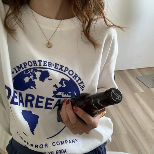 Letter Print Short-Sleeve T-shirt Womens 2021 Summer New Loose Leisure Anti-Aging Bottoming Top