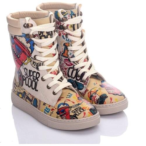 Streetfly 2021 new fashion Winter autumn colorful printed women Boots Non-slip sole Waterproof orthopedic boots