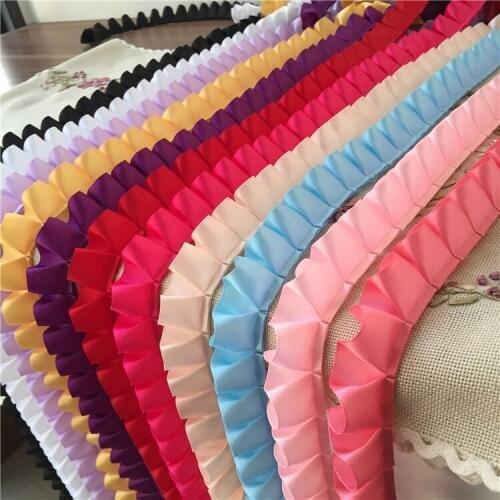 10Yard/Lot 11Colors 2.5CM wide lace trim fabric ribbon fold doll dress sleeve neckline diy garment accessories