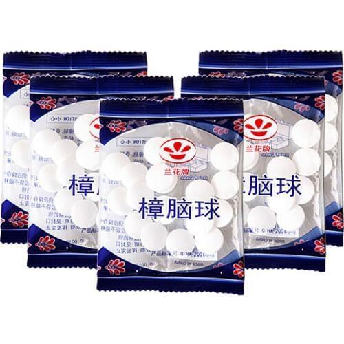 20Pcs/Bag Natural Camphor Pill Wardrobe Anti-mite Anti-mite Ball Insect-proof Pill Shoes Deodorant Pest Mite Control Tool