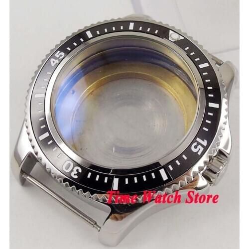 44mm black ceramic bezel 316L stainless steel Watch Case fit ETA 2836 2824 DG 2813 3804 MIOTA 8215 8205 821A movement C12