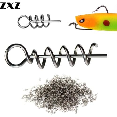 5-100pcs Spring Lock Pin Fishing Crank Hook for Soft Baits Connector Hooks Fixed Pins Latch Pin Fishing Accessories Tackle Tools
