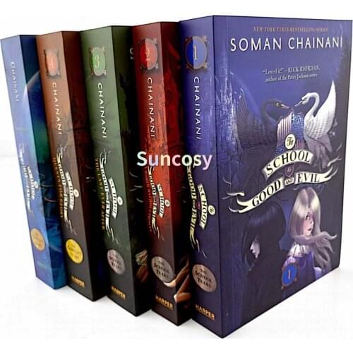 5 Books/set,Gift Box Packing,The School for Good and Evil ,English Books for Children, Soman Chanani Books,Children Reading Gift