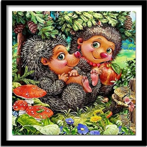 5D Diamond Diy Diamond Painting Cross Stitch Cartoon Hedgehogs Diamond Embroidery Patterns Rhinestone Adornment Picture